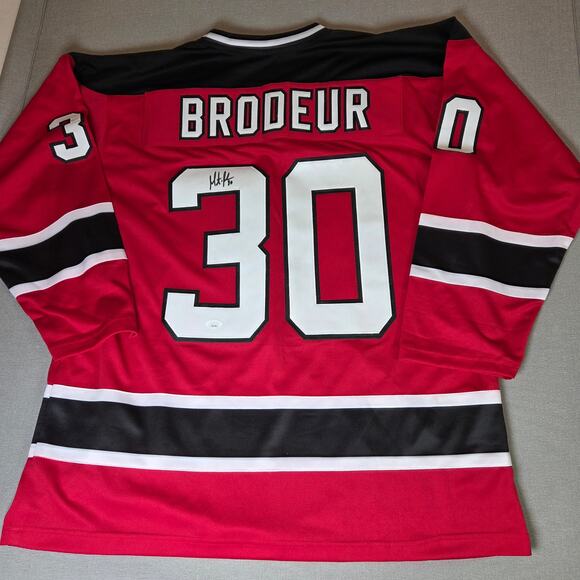 Martin Brodeur Signed Custom NJ Devils Jersey #30 XL JSA Certified Autograph - Picture 9 of 12